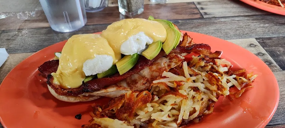 Bacon Turkey and Avocado Eggs Benedict